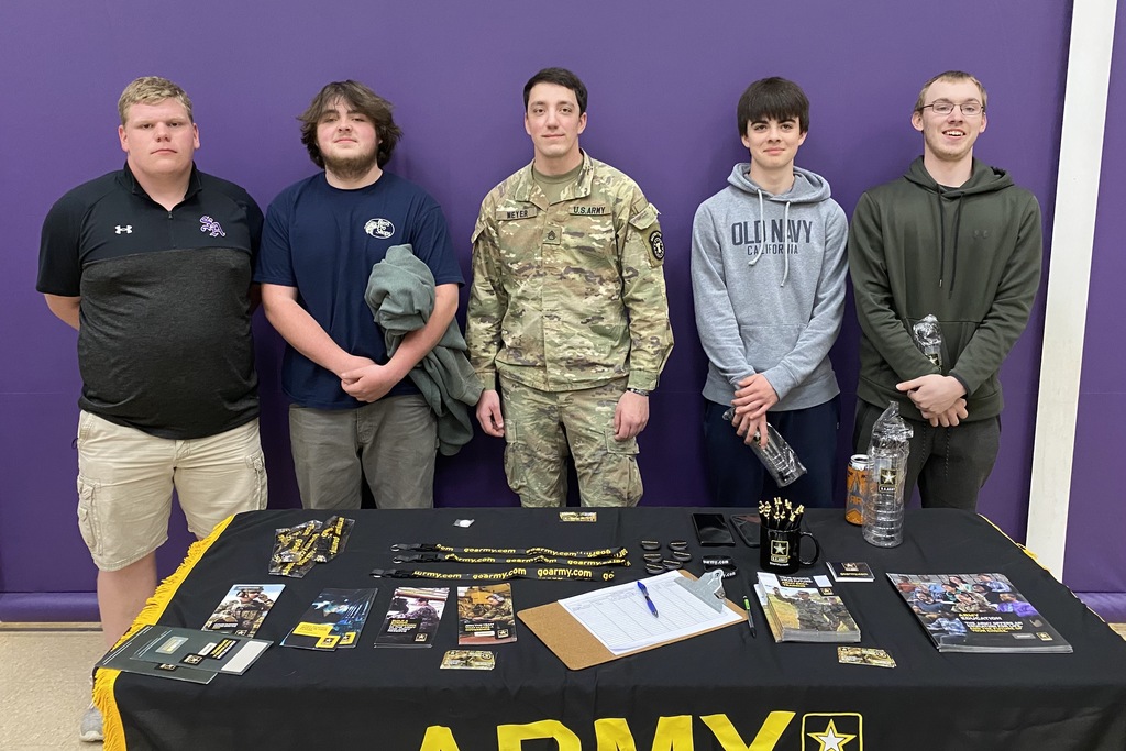 Army Recruiter and students