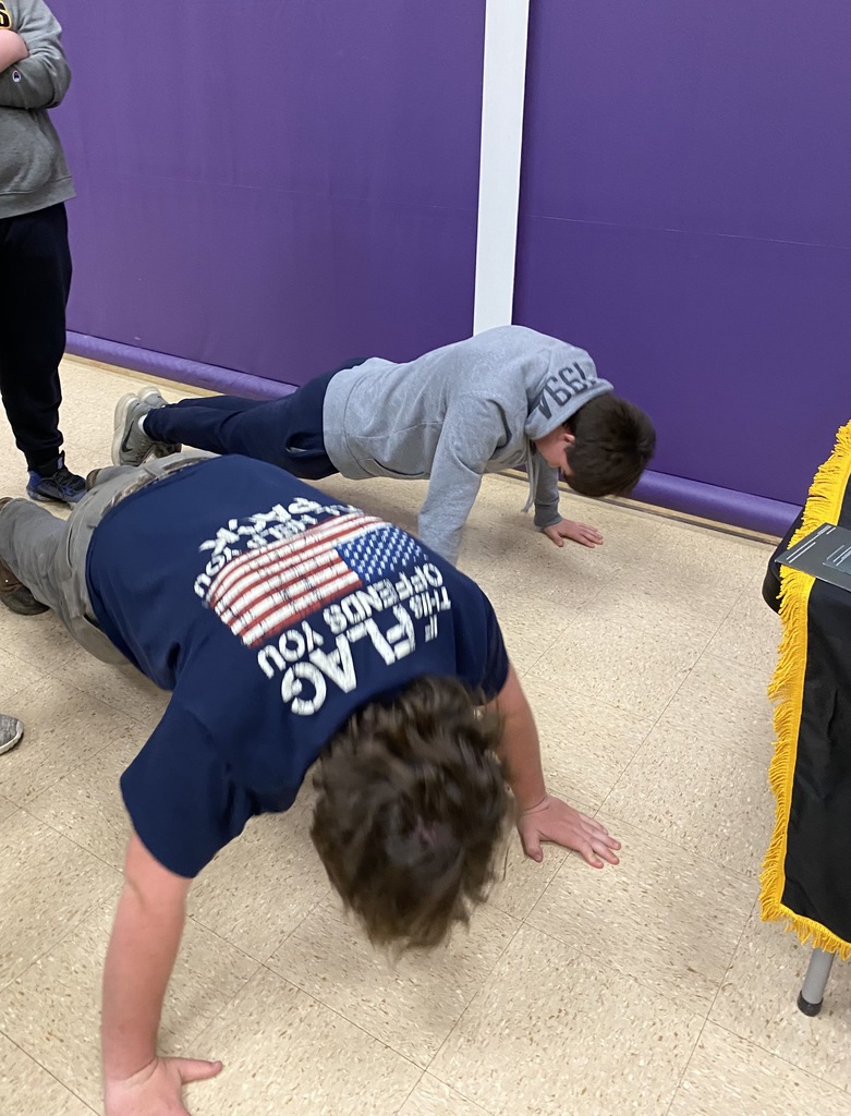 Students executing push-ups